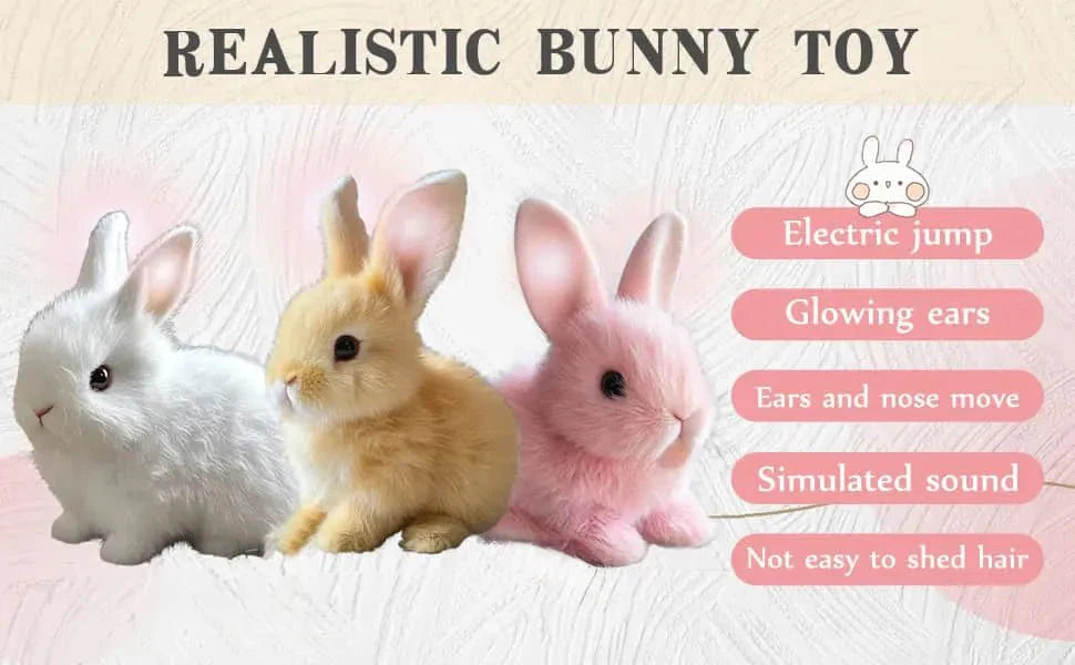 SnuggleHop Interactive Plush Bunny – Hops, Wiggles Ears, Touch - Activated, PP Cotton, Leash Included - GiftWave.co