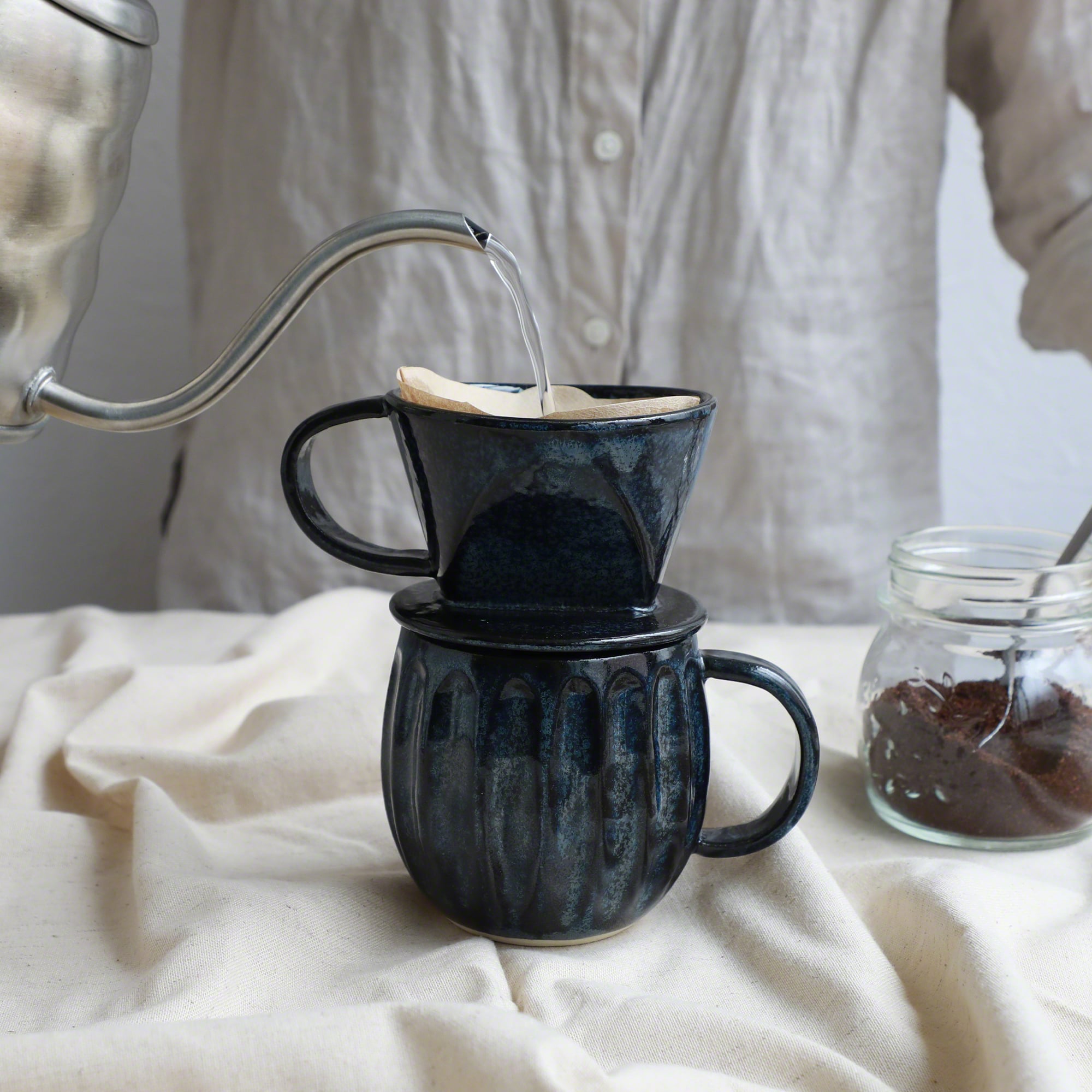 Ceramic pour over coffee maker set