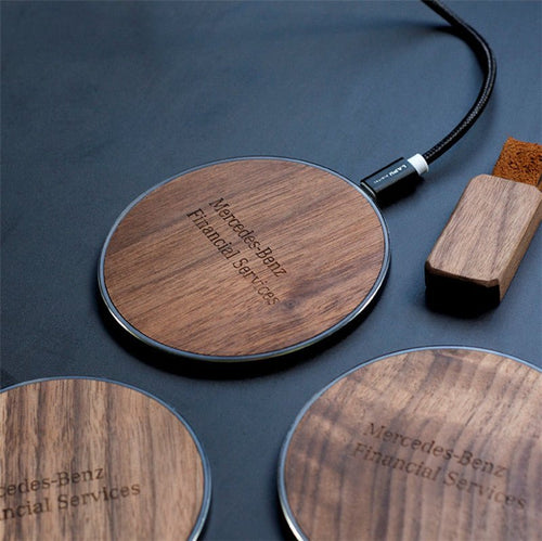 10W Fast Wireless Charger Bamboo Wood Charging Pad Wooden Qi Charging Stand for Smartphones - Damsona