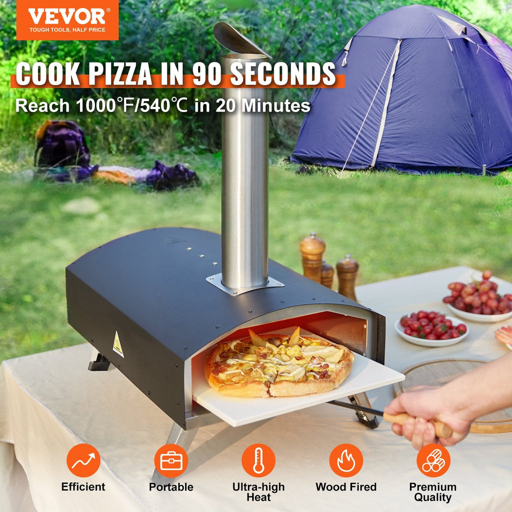 Portable Outdoor Pizza Oven Wood Fired – 12" Multi-Fuel Pellet Pizza Mak... — View 3