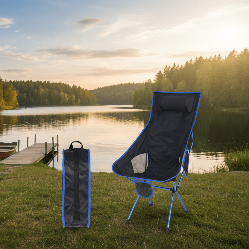 Portable Compact Folding Camping Chair – Ultralight Telescoping Seat with Carry Bag 300 Lb Cap - GiftWave.co