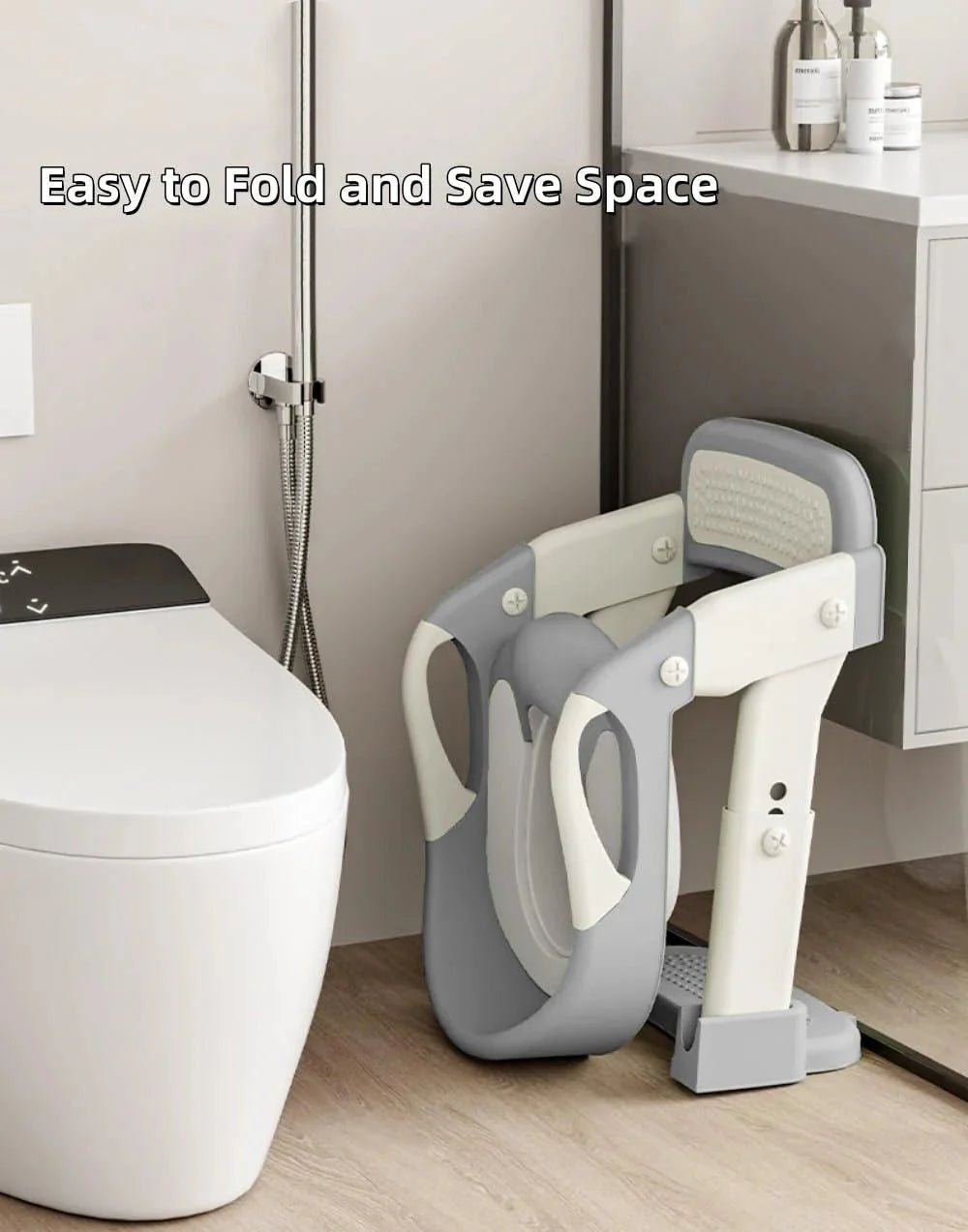 3-in-1 Toddler Potty Training Seat with Steps - Adjustable Toilet Ladder & Step Stool - Soft Non-Slip Cushion & Extended Splash Guard - Damsona