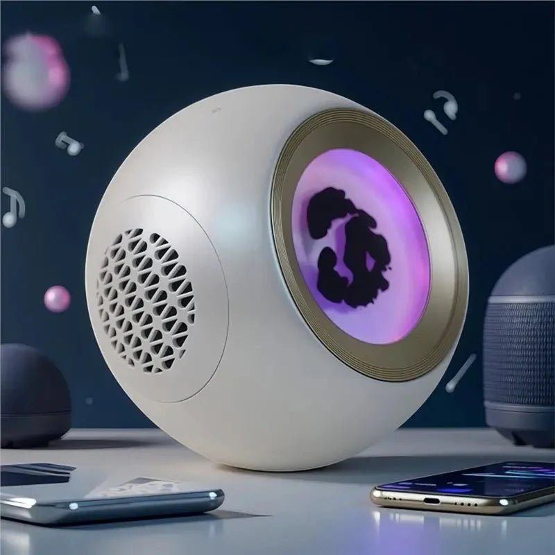 30W Bluetooth Speaker with Ferrofluid Music Rhythm Light, Magnetic Fluid Visual Display Lamp, Wireless Bass Speaker for Home & Desk Decor Gift - Damsona