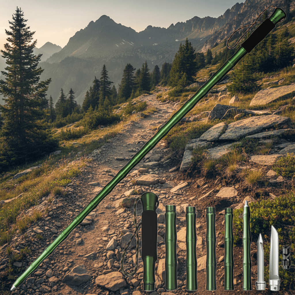 Collapsible Folding Walking Stick – Lightweight Multi-Function Hiking & ... — Gift Idea