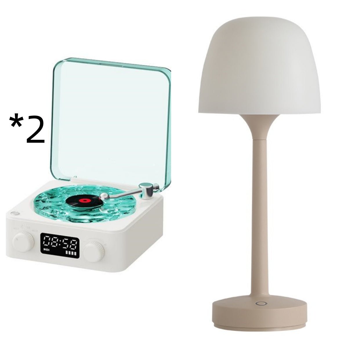 Retro Turntable Bluetooth 5.0 Speaker with RGB Ambient Light and Nature Sounds - GiftWave.co