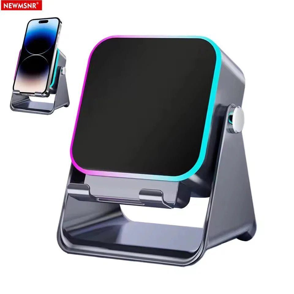 5-in-1 Wireless Bluetooth Speaker Phone Stand RGB Light Auto Induction Charger Portable Surround Sound - Damsona