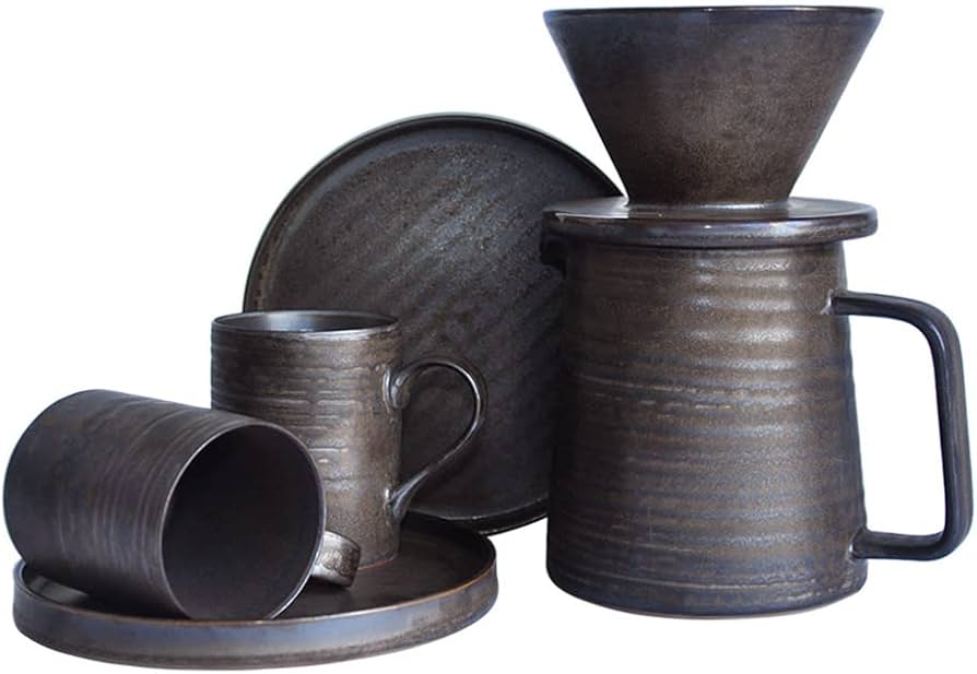 Stoneware pour over dripper and carafe