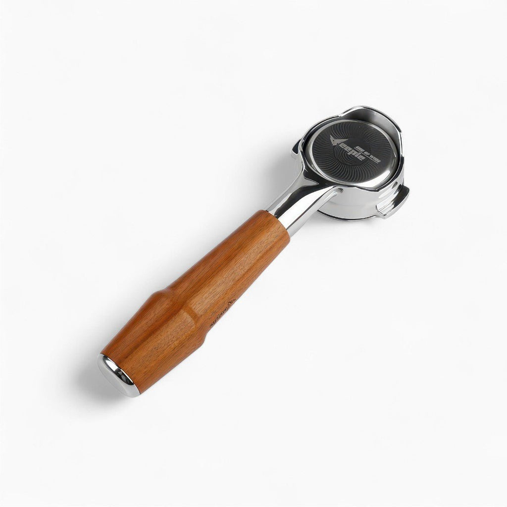 58mm Bottomless Portafilter — Wooden Handle Naked Espresso Portafilter - Damsona