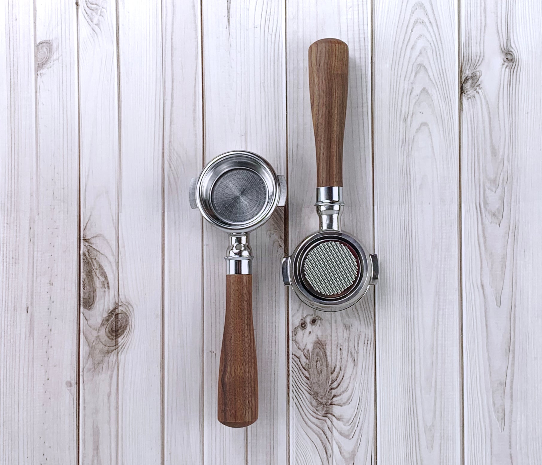 58mm Bottomless Portafilter — Wooden Handle Naked Espresso Portafilter - Damsona