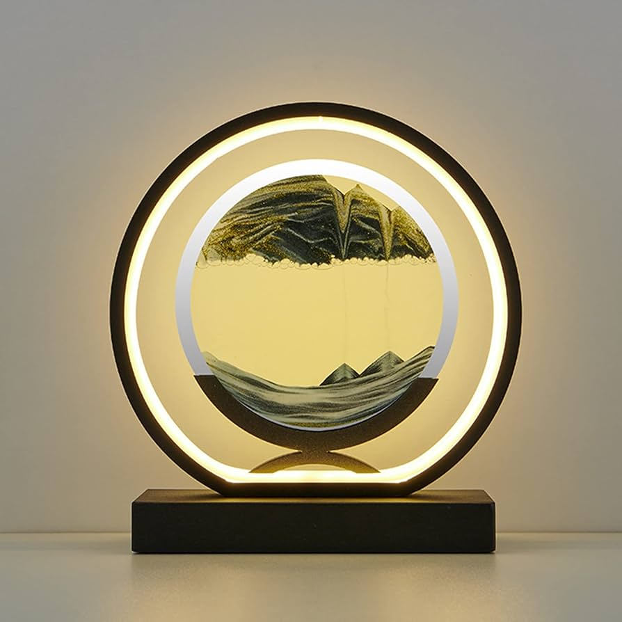 Hourglass quicksand painting table lamp desk ornament