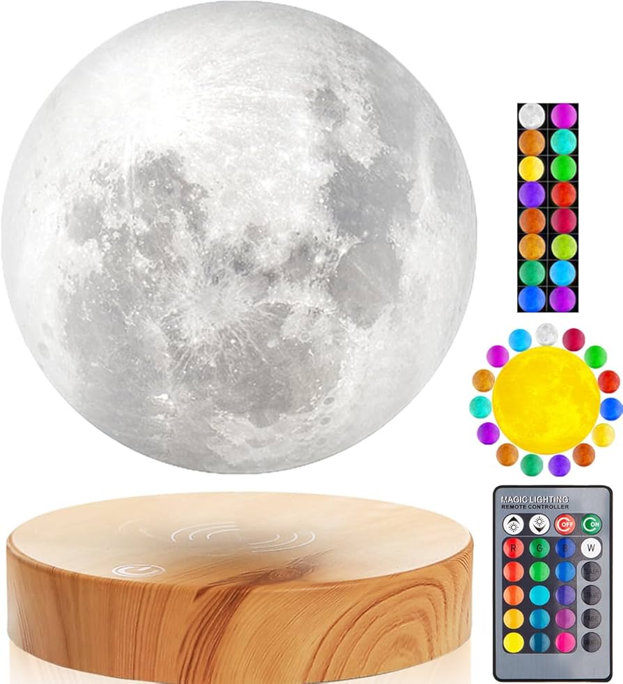 Floating moon lamp multiple light settings