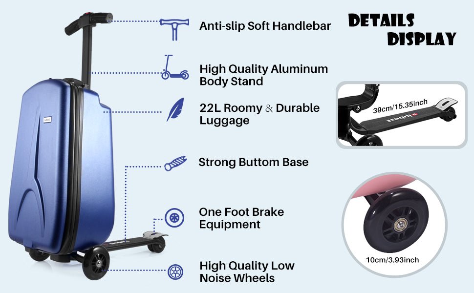 Scooter Suitcase - Best Rolling Detachable Luggage with Built - in Skateboard for Travel - GiftWave.co