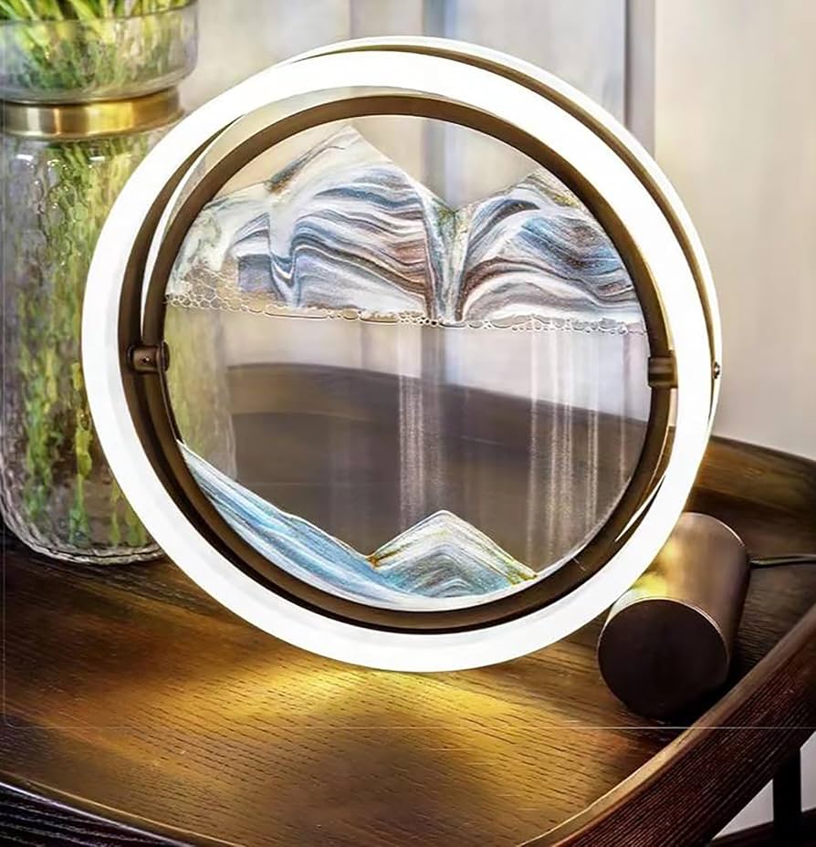 Moving sand art desk lamp deep sea sandscape
