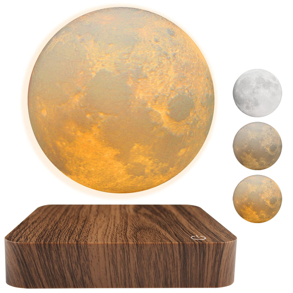 Moon lamp magnetic desk night light wooden base