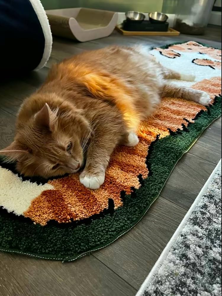 Large cat shaped rug 47 inch kitty room decor