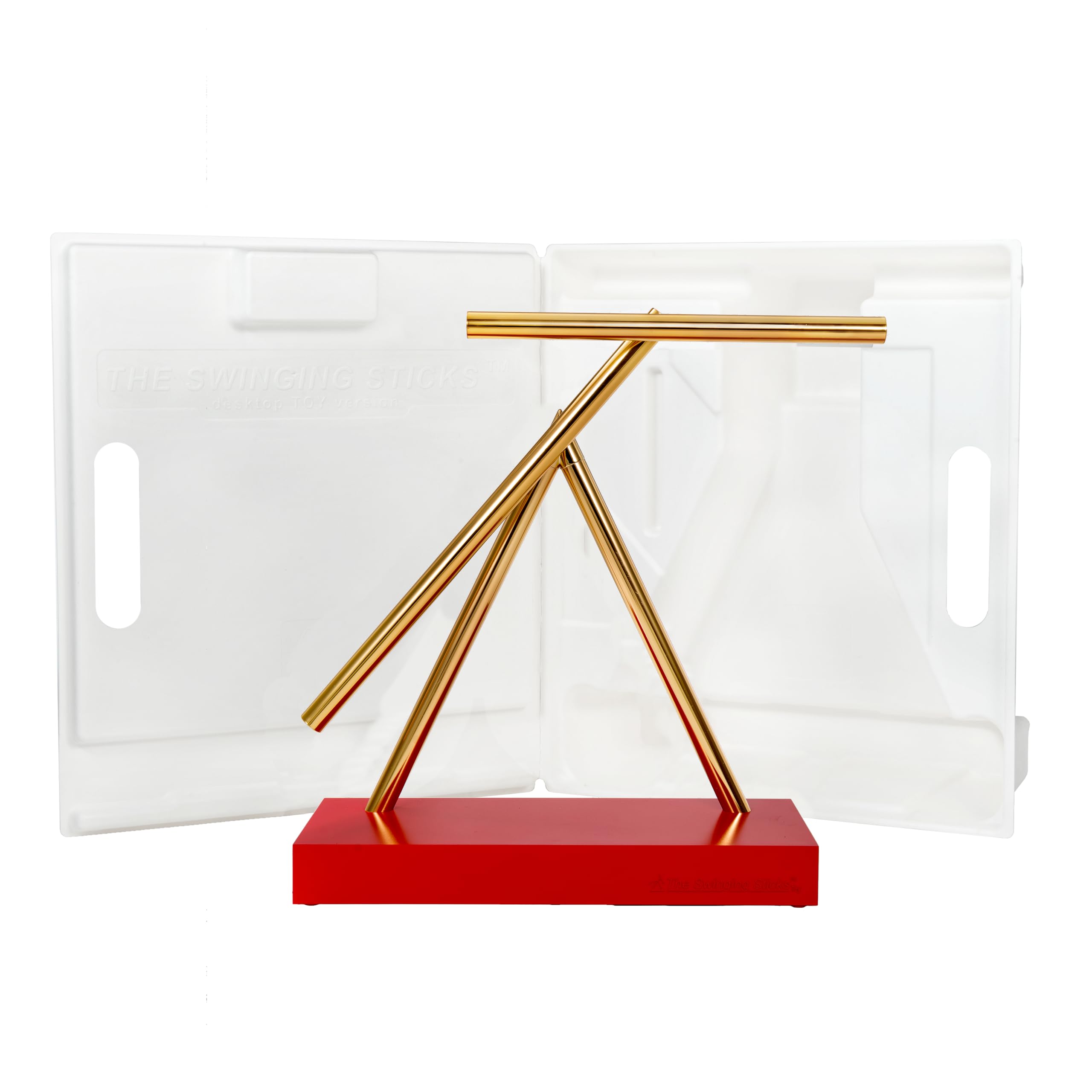 Gold kinetic energy desk sculpture