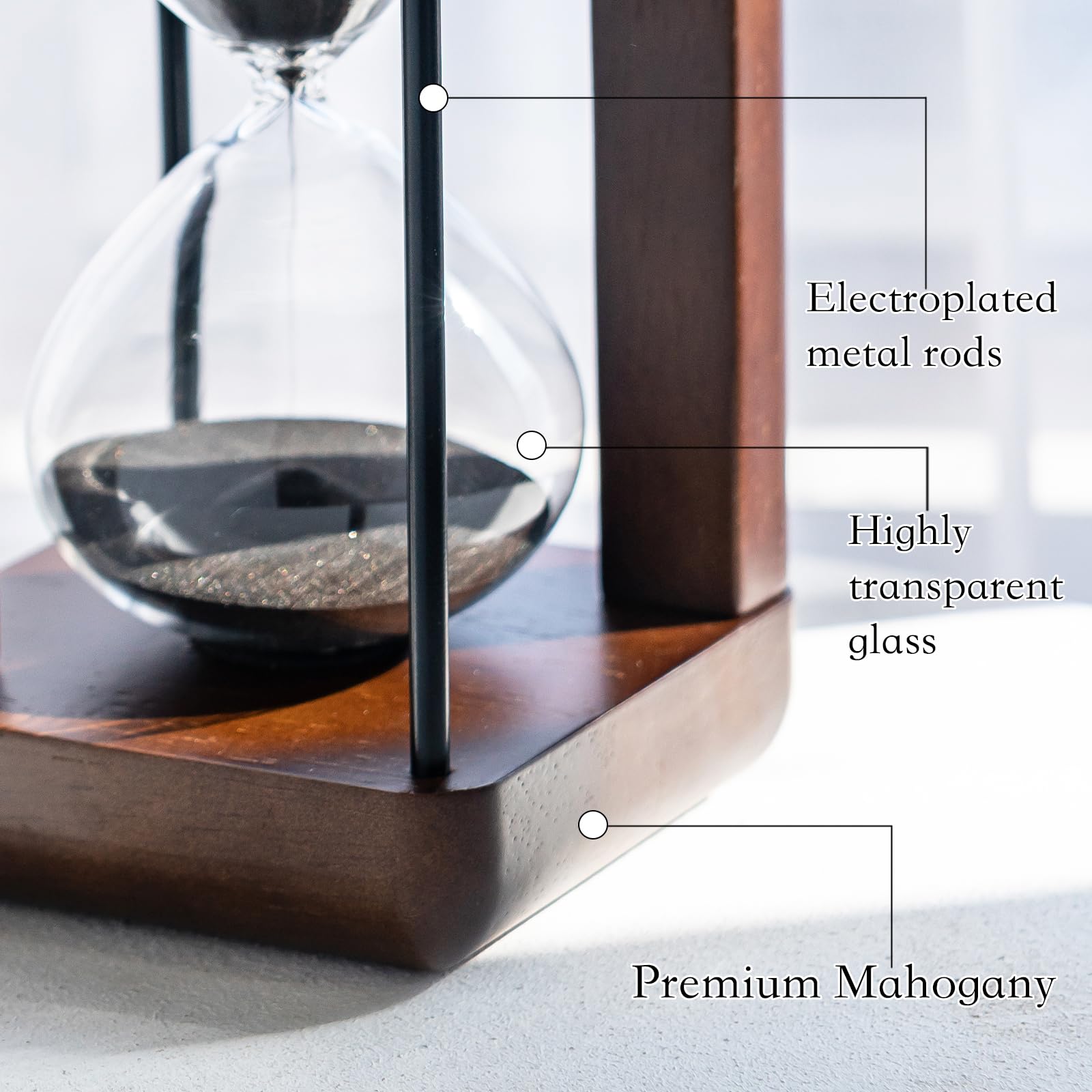 Decorative wooden hourglass desk ornament gift