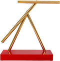 Brass kinetic pendulum desk sculpture