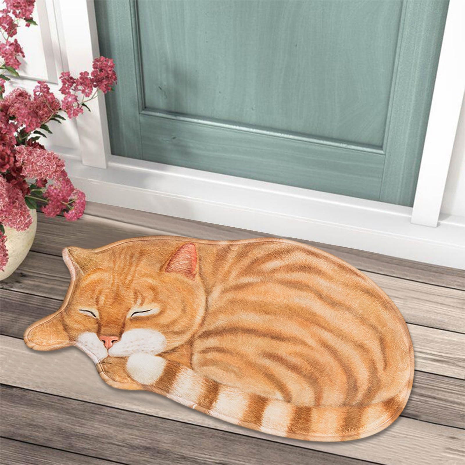 Cat shaped carpet absorbent area rug bedroom