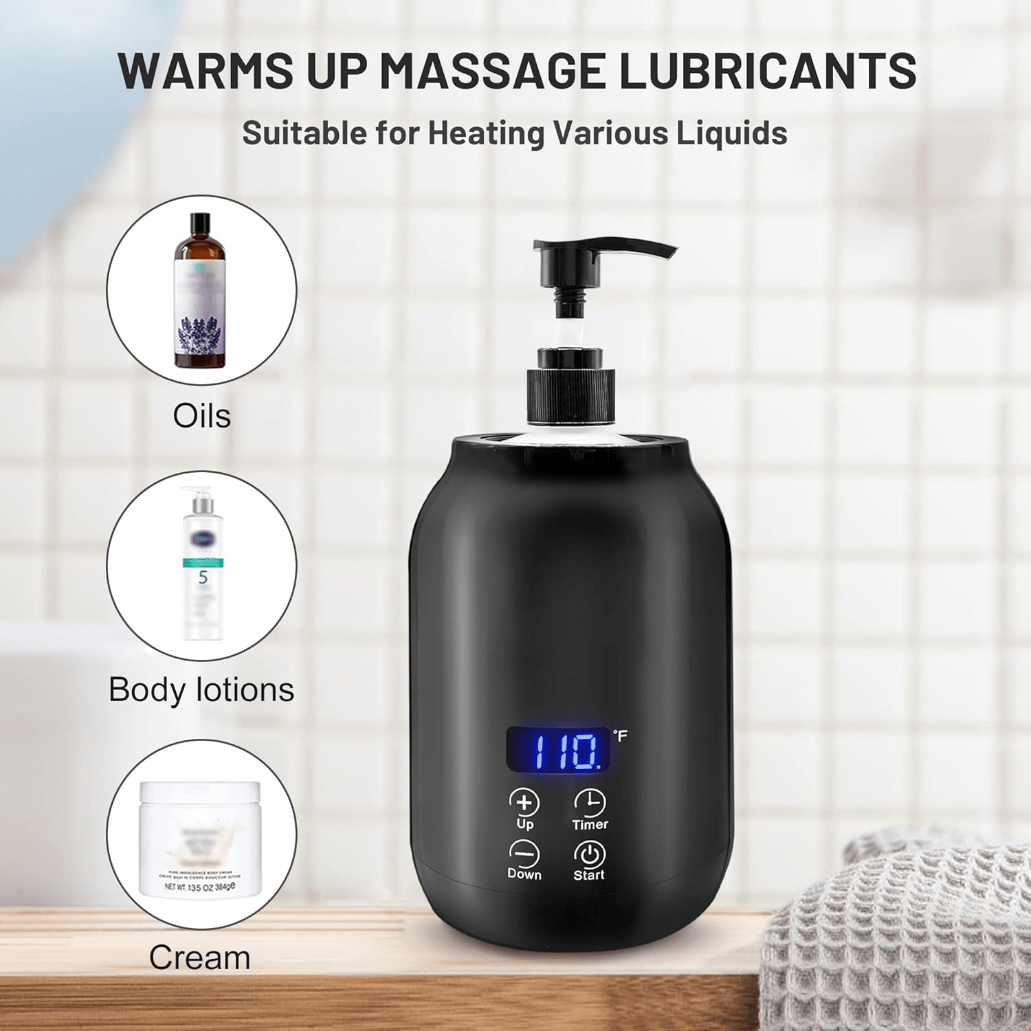 Massage Oil Warmer – Electric Wax & Lotion Warmer for Massage Therapy, Spa & Salon Use, Temperature Control - GiftWave.co