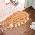 Orange cat shaped rug bedroom floor mat large