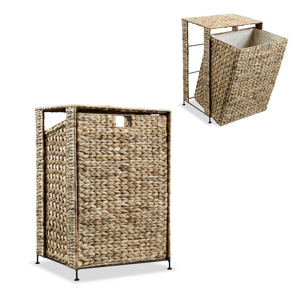 vidaXL Laundry Basket 17.3"x13.4"x25.2" Water Hyacinth - GiftWave.co