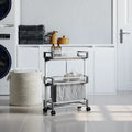 vidaXL Storage Trolley 23.2"x7.9"x29.5" Aluminum - GiftWave.co