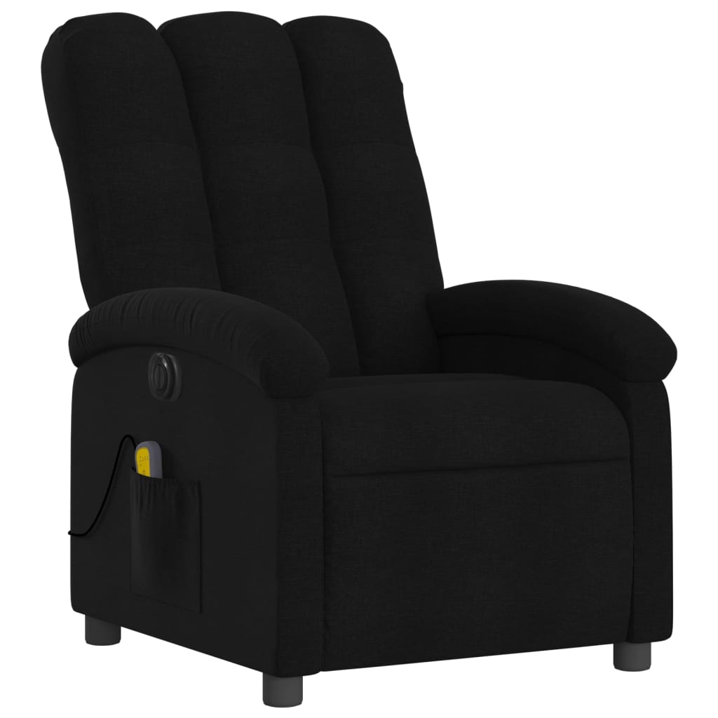 vidaXL Electric Massage Recliner Chair Black Fabric - GiftWave.co
