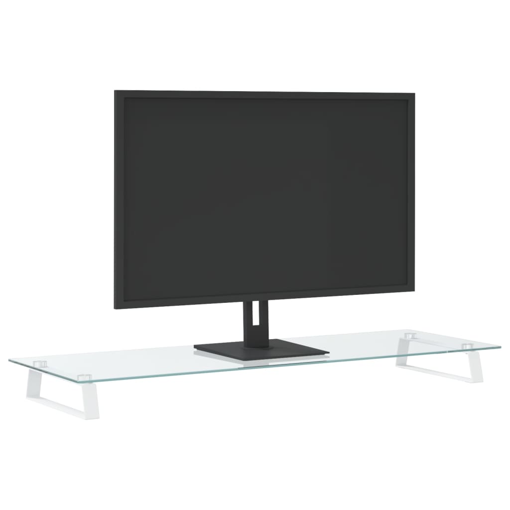 vidaXL Monitor Stand Desktop Computer Screen Riser Tempered Glass and Metal - GiftWave.co
