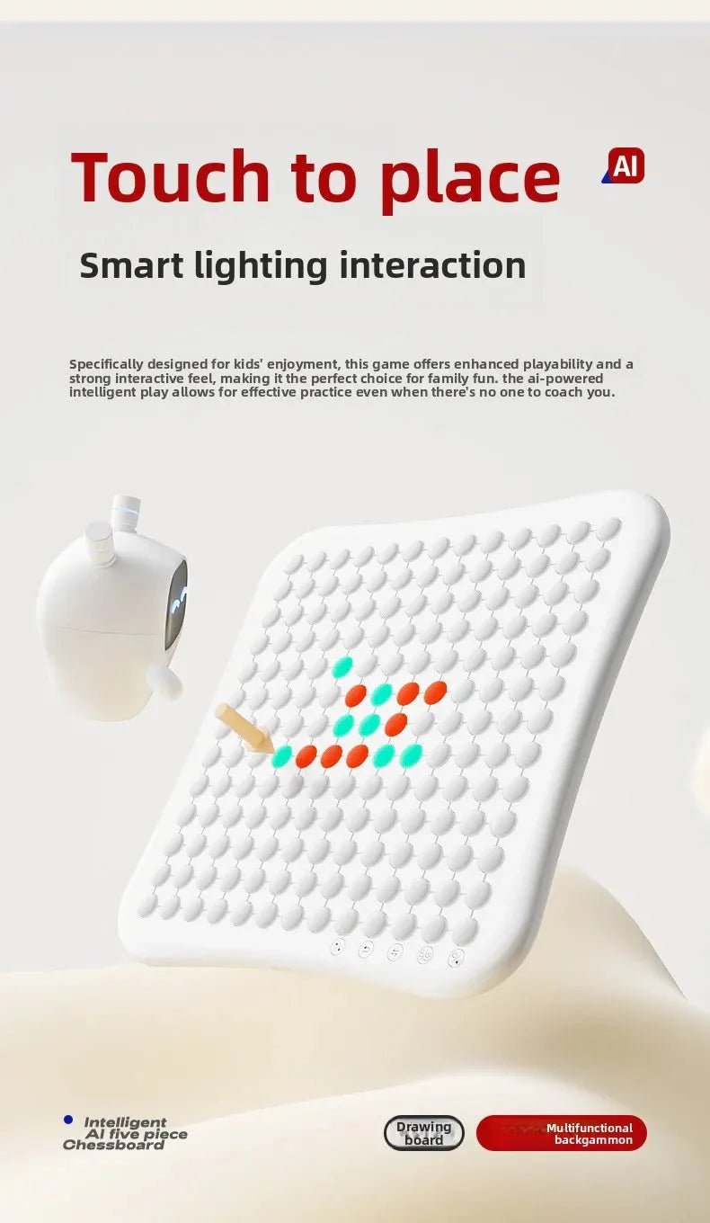 9-in-1 AI Smart Chess Set - Electronic Strategy Board with Battle Mode - Interactive Go, Gomoku & Flying Chess - Damsona