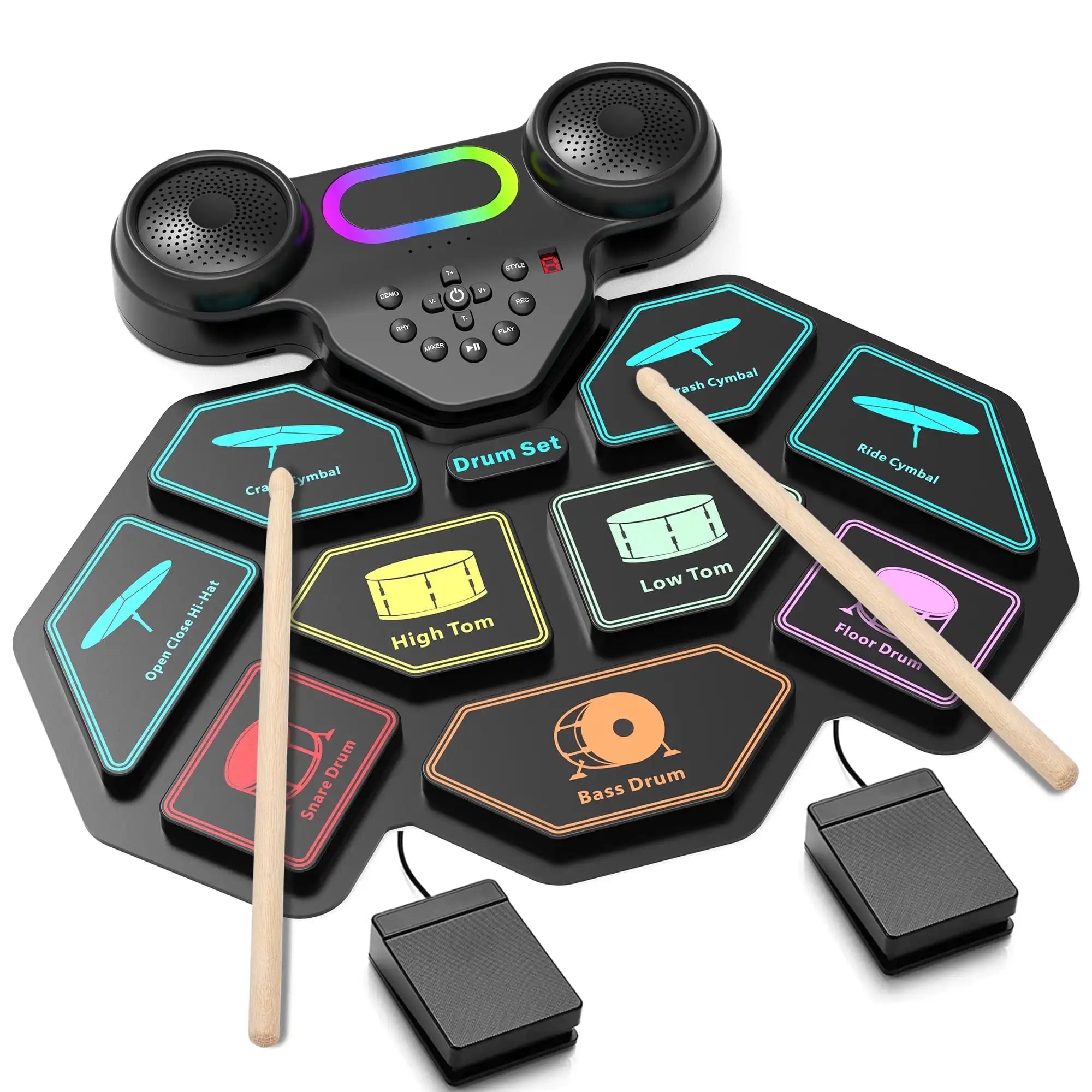 9-Pad Portable Smart Electronic Drum Kit - Damsona