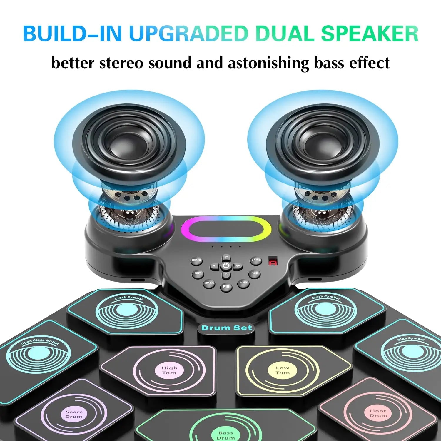9-Pad Portable Smart Electronic Drum Kit - Damsona