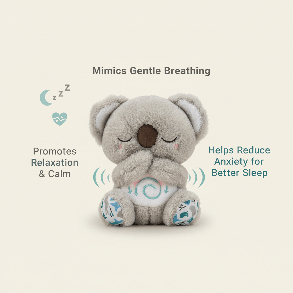 Calming Koala Breathing Toy – Anxiety Relief Plush with Music Lights Rhy... — View 2
