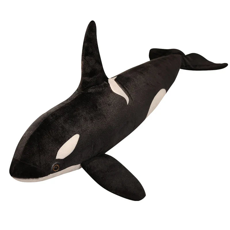 Lifelike Orcinus Orca Black Whale Plush Toy - GiftWave.co