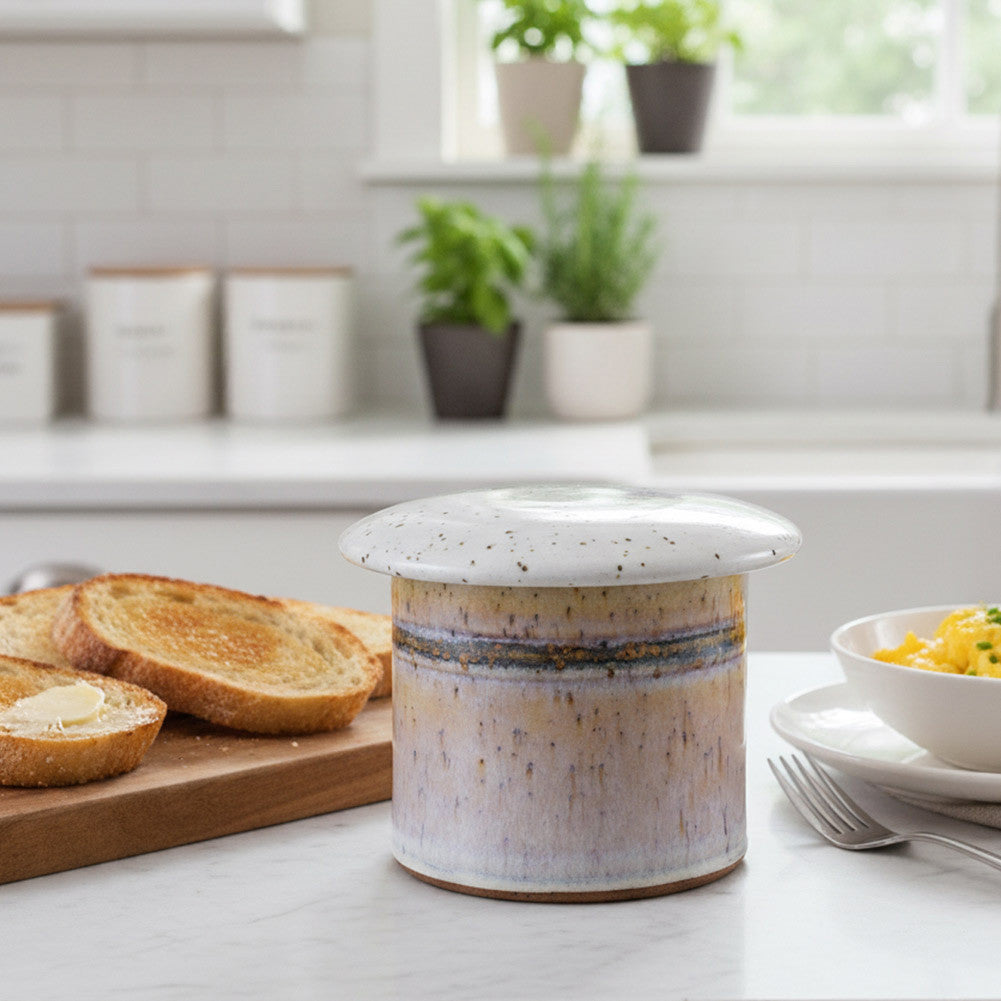 French butter crock detail