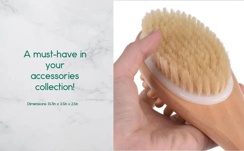 Bath & Body Massage Brush – Long Handle Exfoliating Back Scrubber, Wet &... — View 6