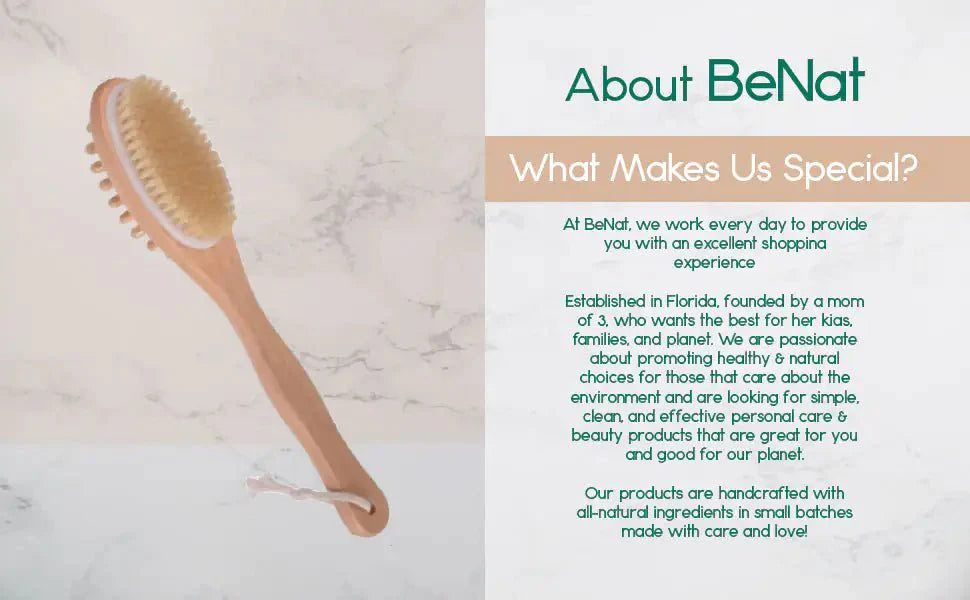 Bath & Body Massage Brush – Long Handle Exfoliating Back Scrubber, Wet &... — View 3