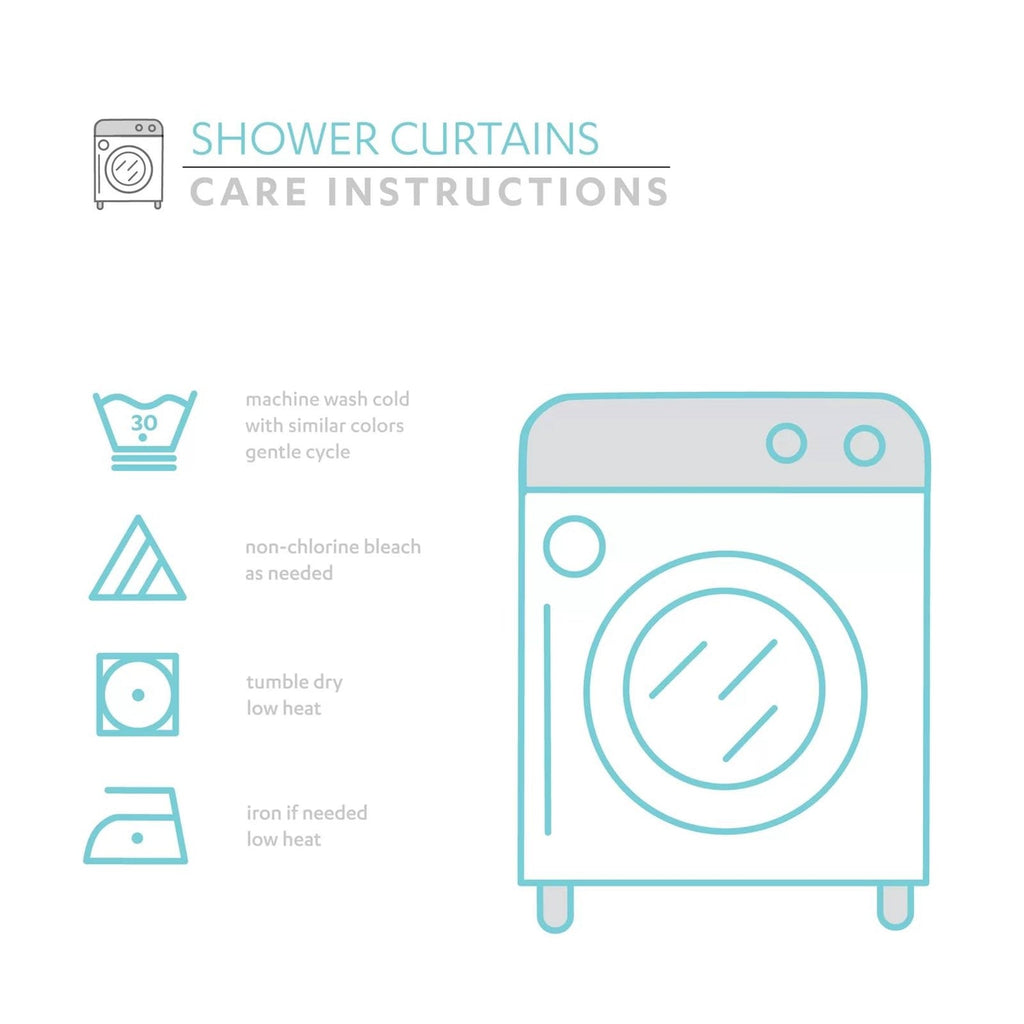 72-inch Pastel Blue Chenille Cotton Shower Curtain with Chevron Pattern — View 5