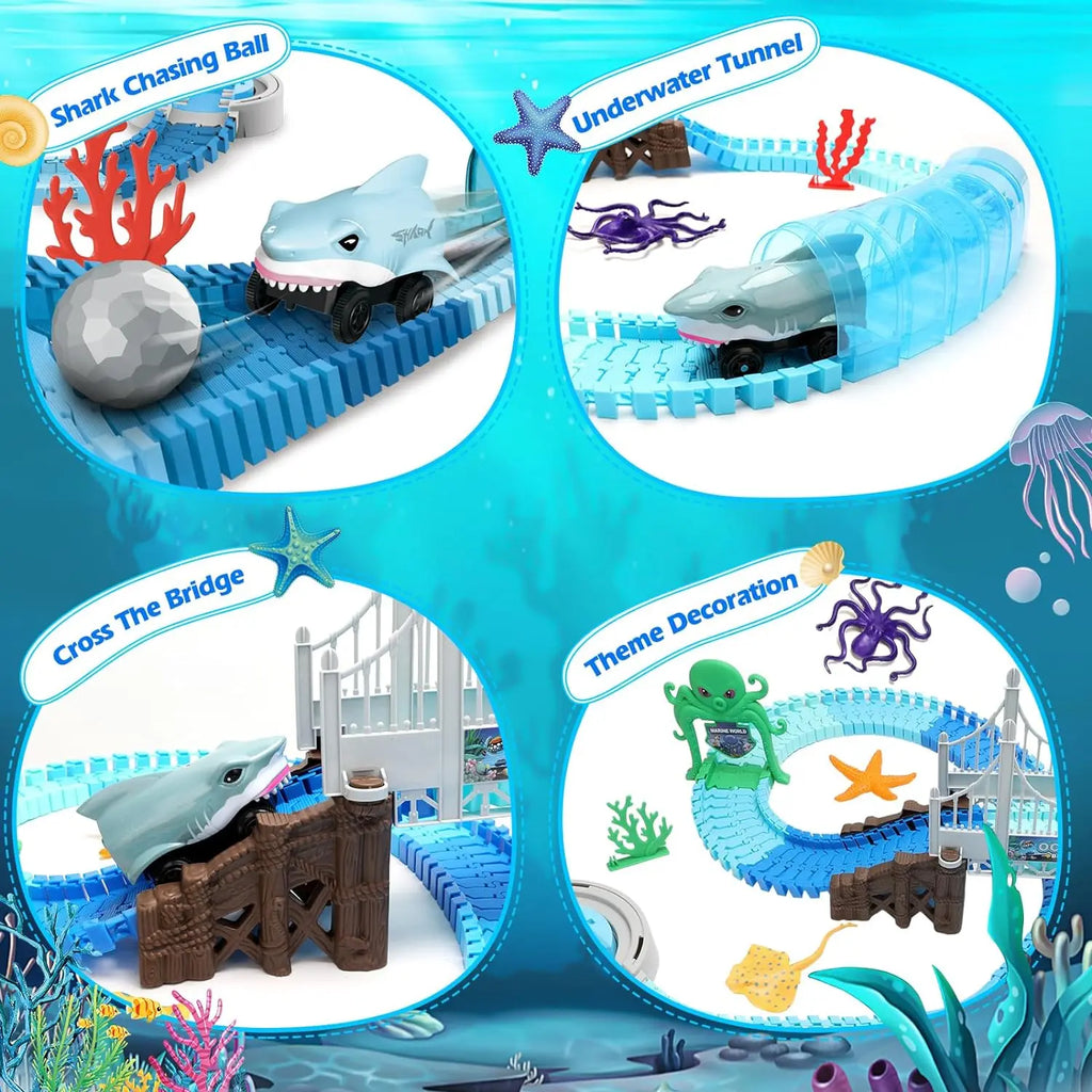 VATOS Ocean Adventure Shark Race Track | Flexible STEM Toy Set for Kids 3+ - GiftWave.co