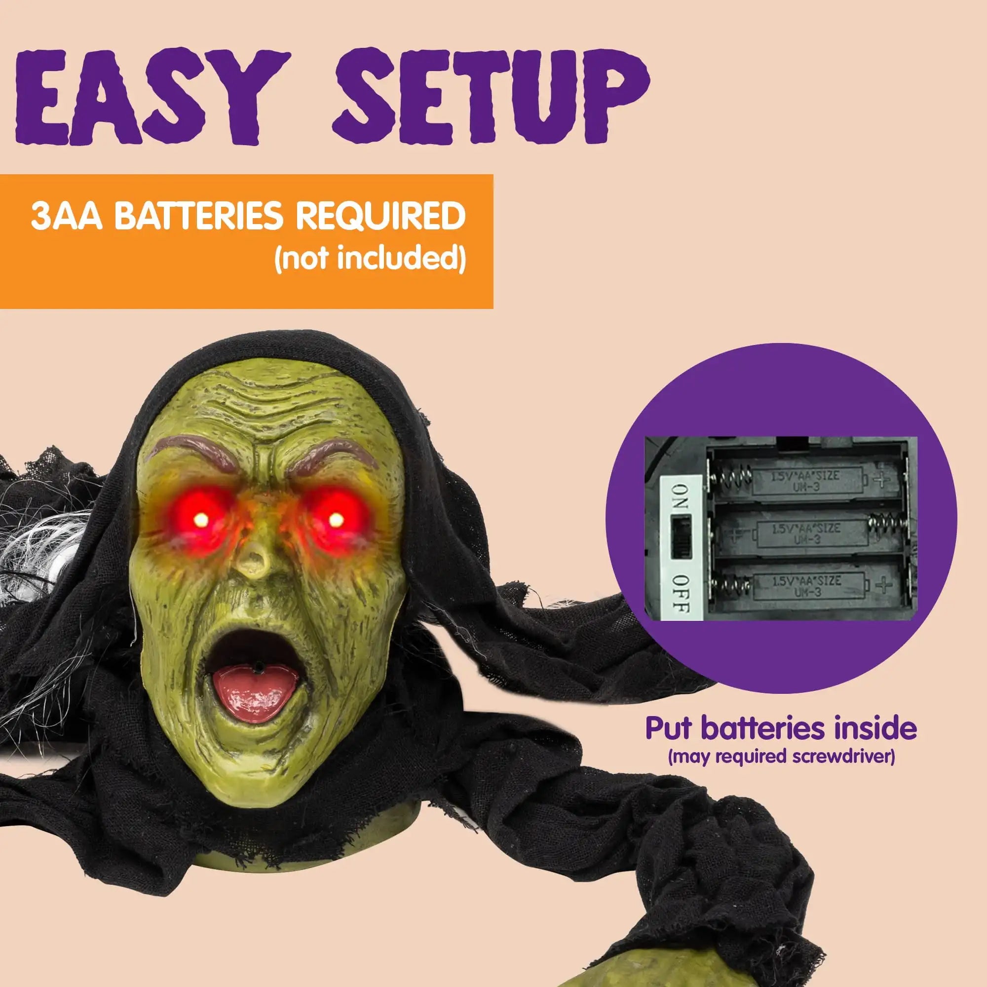 Halloween Groundbreaker Zombie Yard Decoration with Sound, Flashing Eyes... — View 5