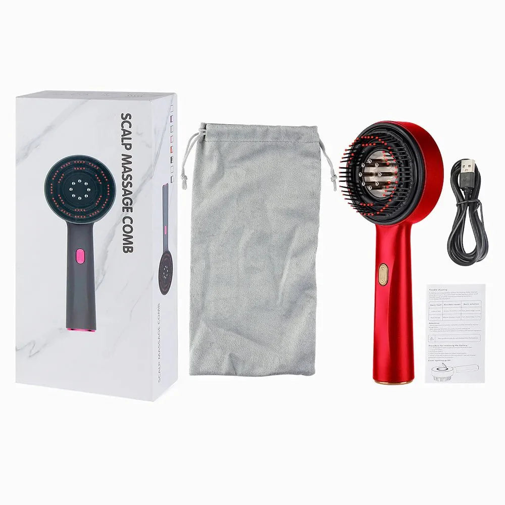 Electric Vibration Head Massager with Red LED Light – Scalp Stimulating ... — View 9