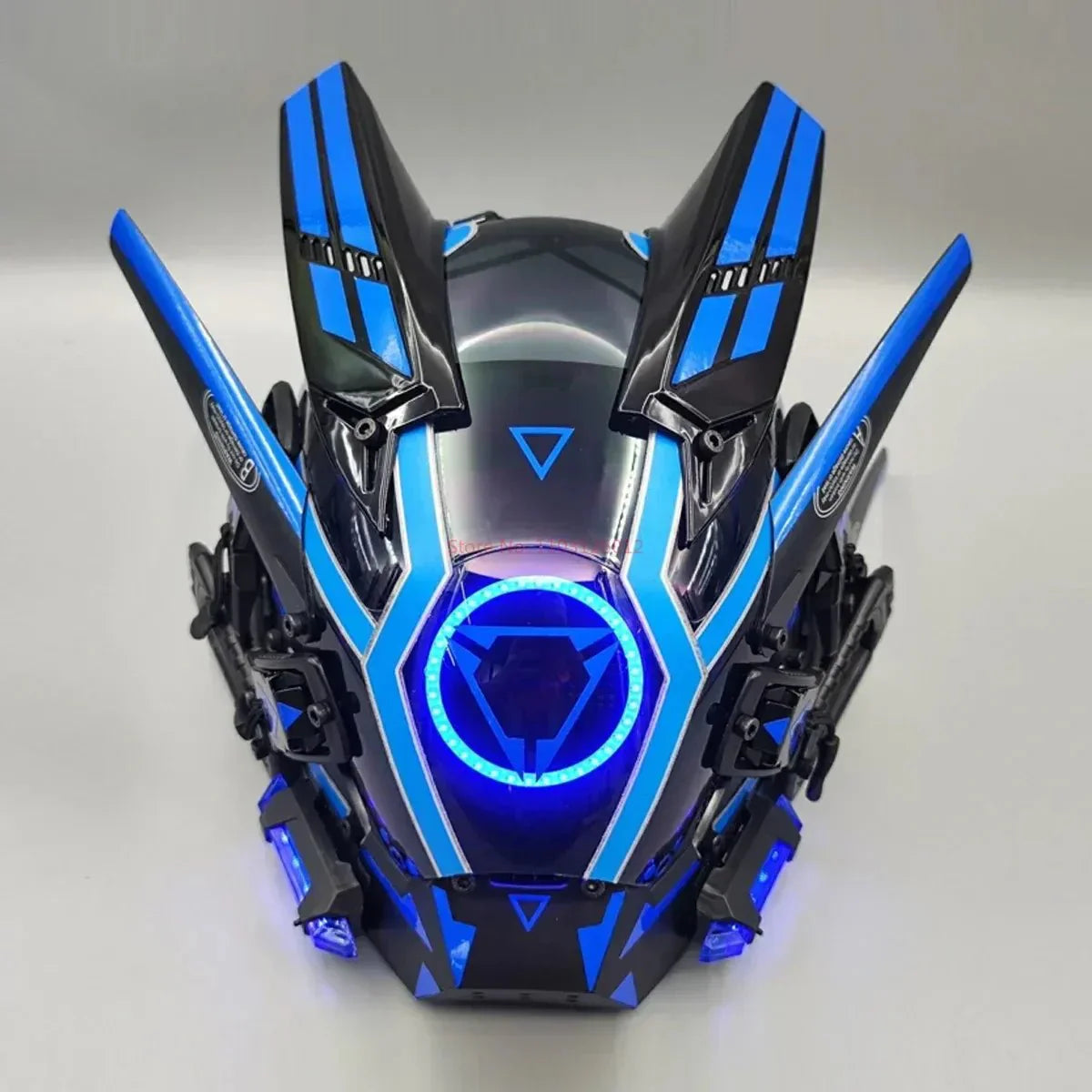 Cyberpunk Helmet Shinobi Mask: Robot Samurai Armor with LED Light — View 35