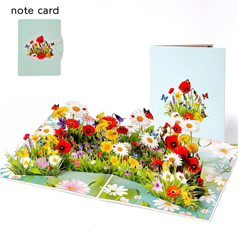 Thoughtful 3D Pop - Up Flower Bouquet Card - Forever Floral Greeting Set - GiftWave.co