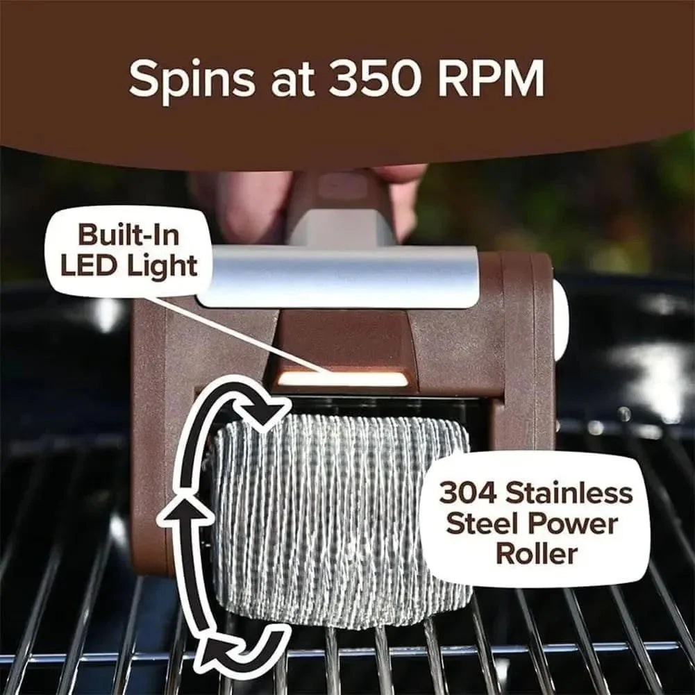 Bristle-Free Electric Roller Grill Cleaner Rechargeable Cordless Safe BB... — View 3