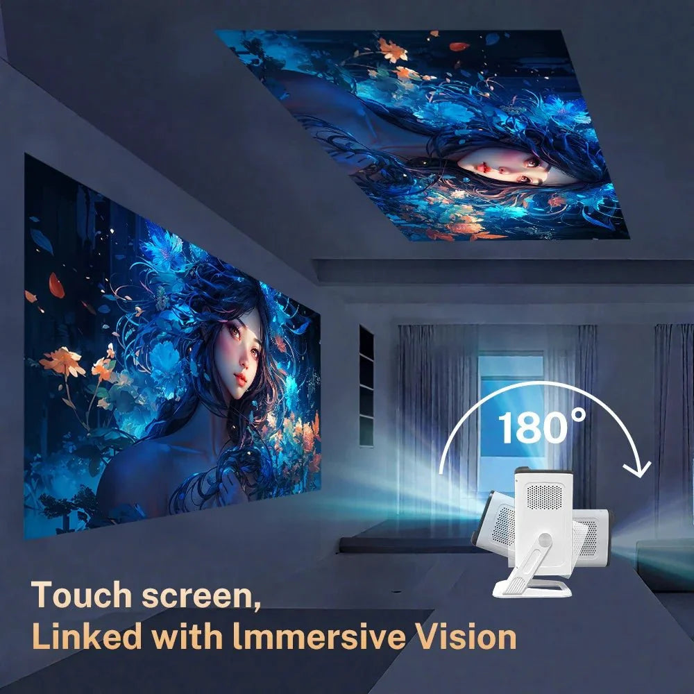Mini Portable Projector 1080P WiFi Bluetooth, Outdoor Movie Projector Auto Keystone, 180° Rotation - GiftWave.co