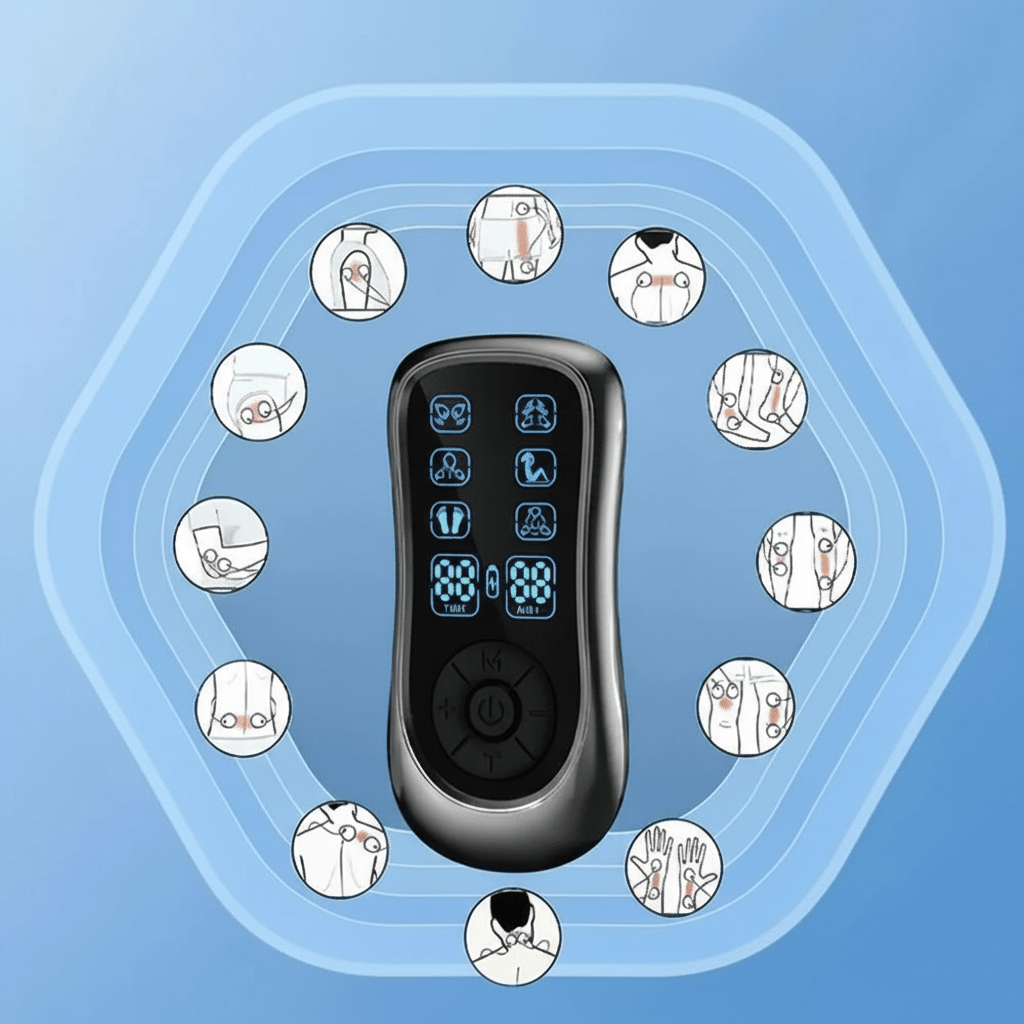 6-Mode Rechargeable Electric Pulse Massager – Compact Portable Device — View 2