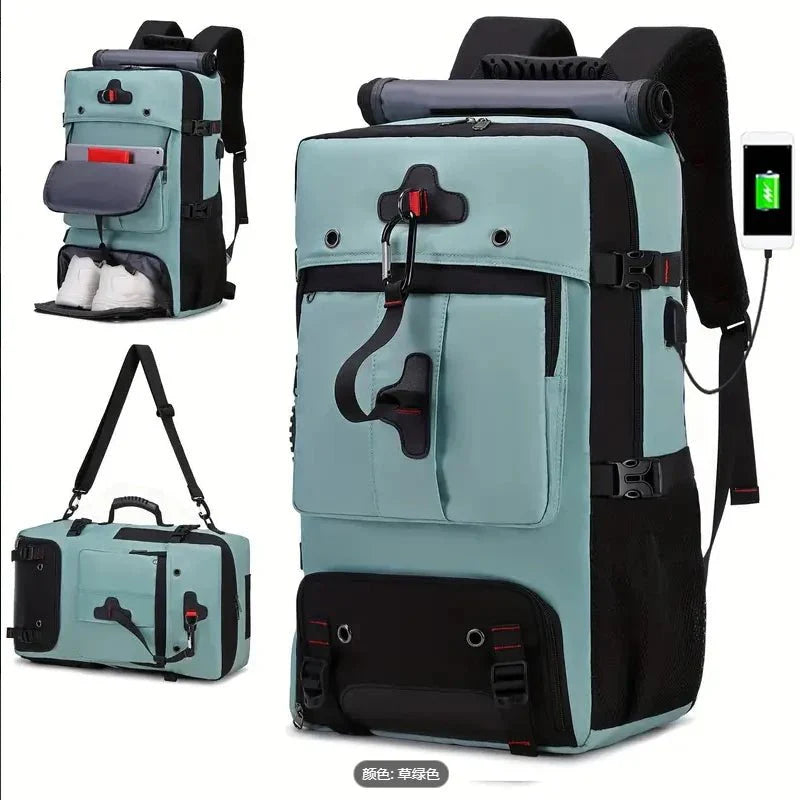 35L Convertible Travel Backpack Duffel – Port, Shoe Compartment, 15.6" L... — View 8