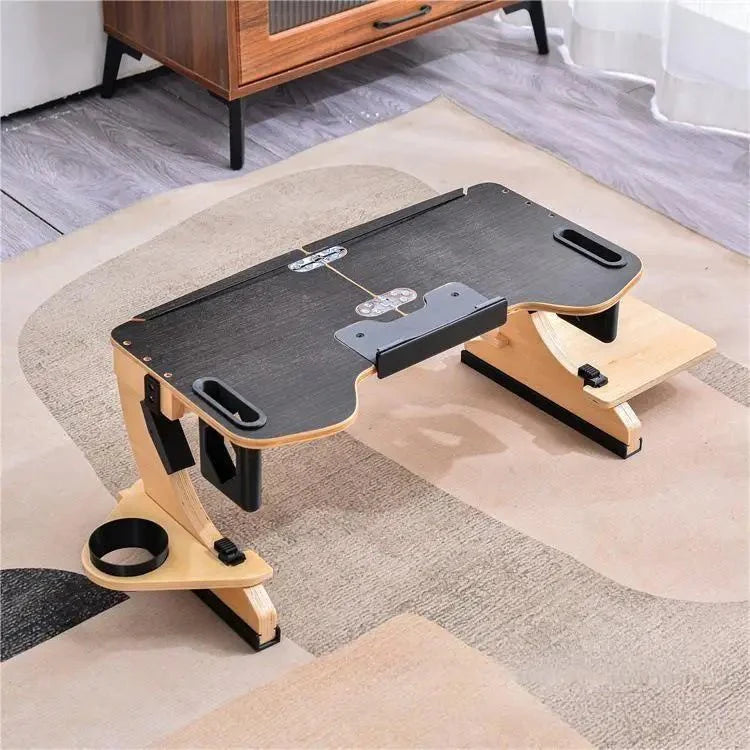 Wood Laptop Stand 360° Adjustable Foldable Portable Computer Desk Reclining Ergonomic 10 - 17" Natural - GiftWave.co
