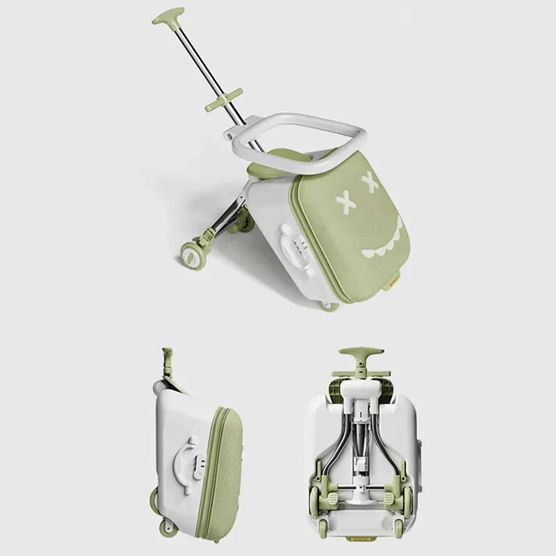 TravelTrek: Foldable Ride - On Trolley Luggage with Brake Wheels for Kids - GiftWave.co