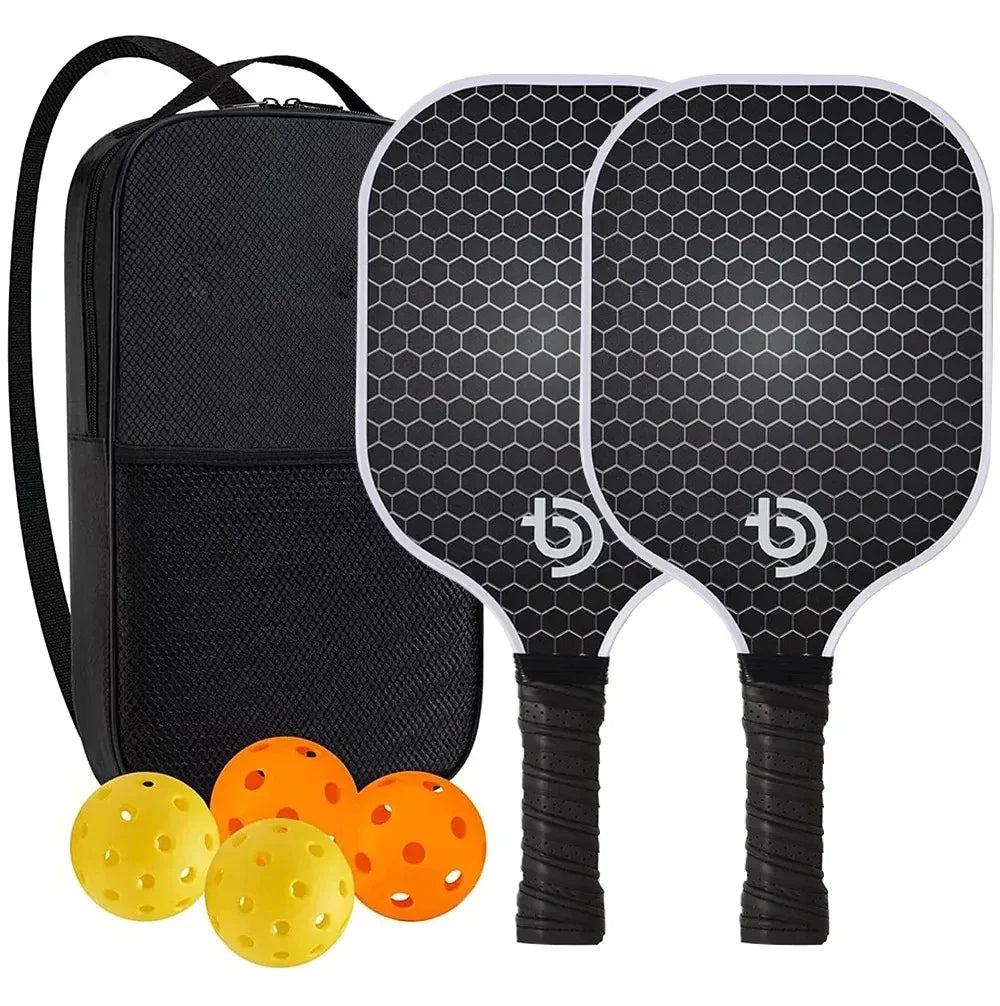 Pickleball Paddles Set 2 Graphite Carbon Fiber USAPA Approved Lightweight Indoor Outdoor All Ages Bag - GiftWave.co